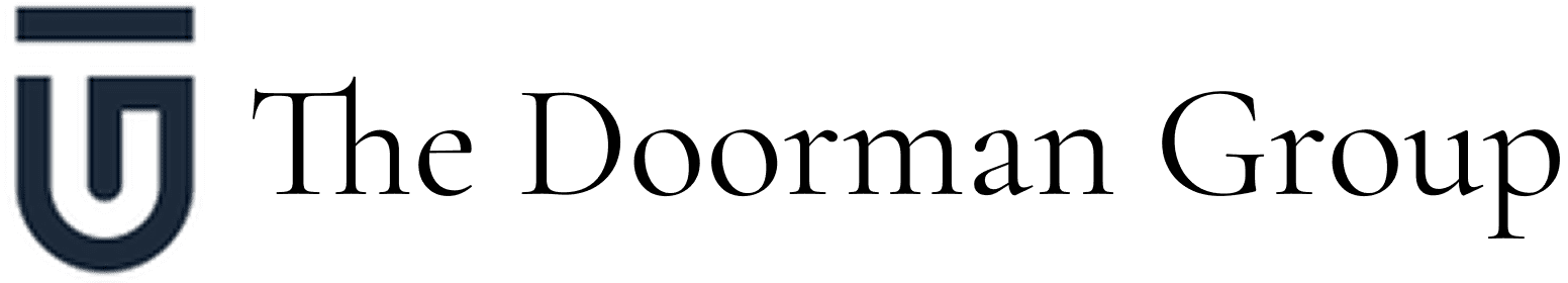 Logo of "The Doorman Group" with a stylized 'U' symbol on the left.